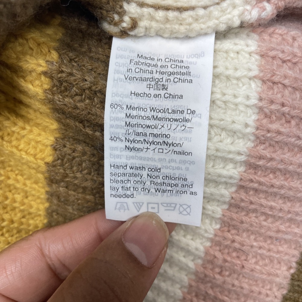 Madewell Merino Wool Blend Striped Crewneck Sweater XS K5438 Multi Color HO18 - Picture 5 of 6